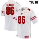 Youth Wisconsin Badgers NCAA #86 Devin Chandler White Authentic Under Armour Stitched College Football Jersey GF31V55NP